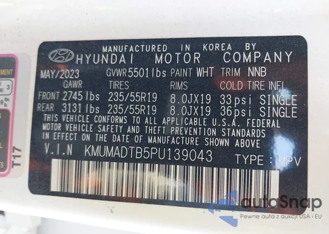 2023 Genesis Gv70 2.5T Awd из США, поврежденный, VIN KMUMADTB5PU139043